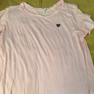 Sundry T shirt size 2 light pink with heart